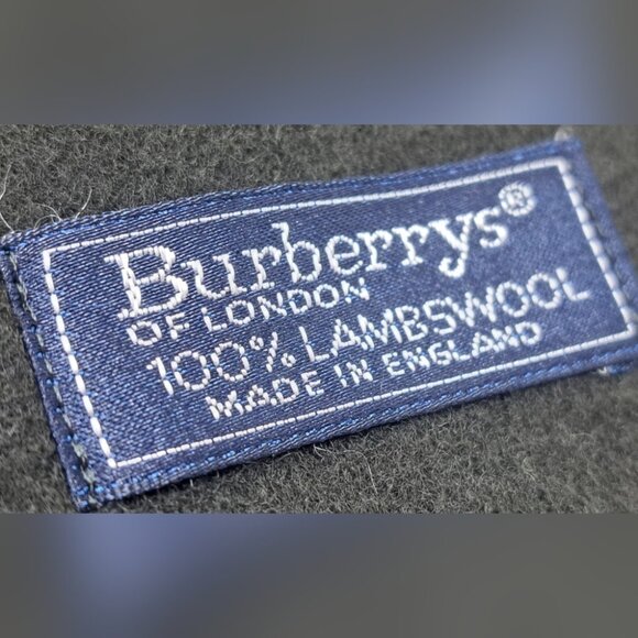 Burberry Men's Scarf Green Logo Knight Vintage Y2K 90s Lambswool England 12"x68" - Picture 6 of 15